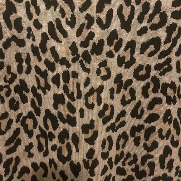 Leopard Print Long Sweater Sleeve Dress - Picture 2 of 5